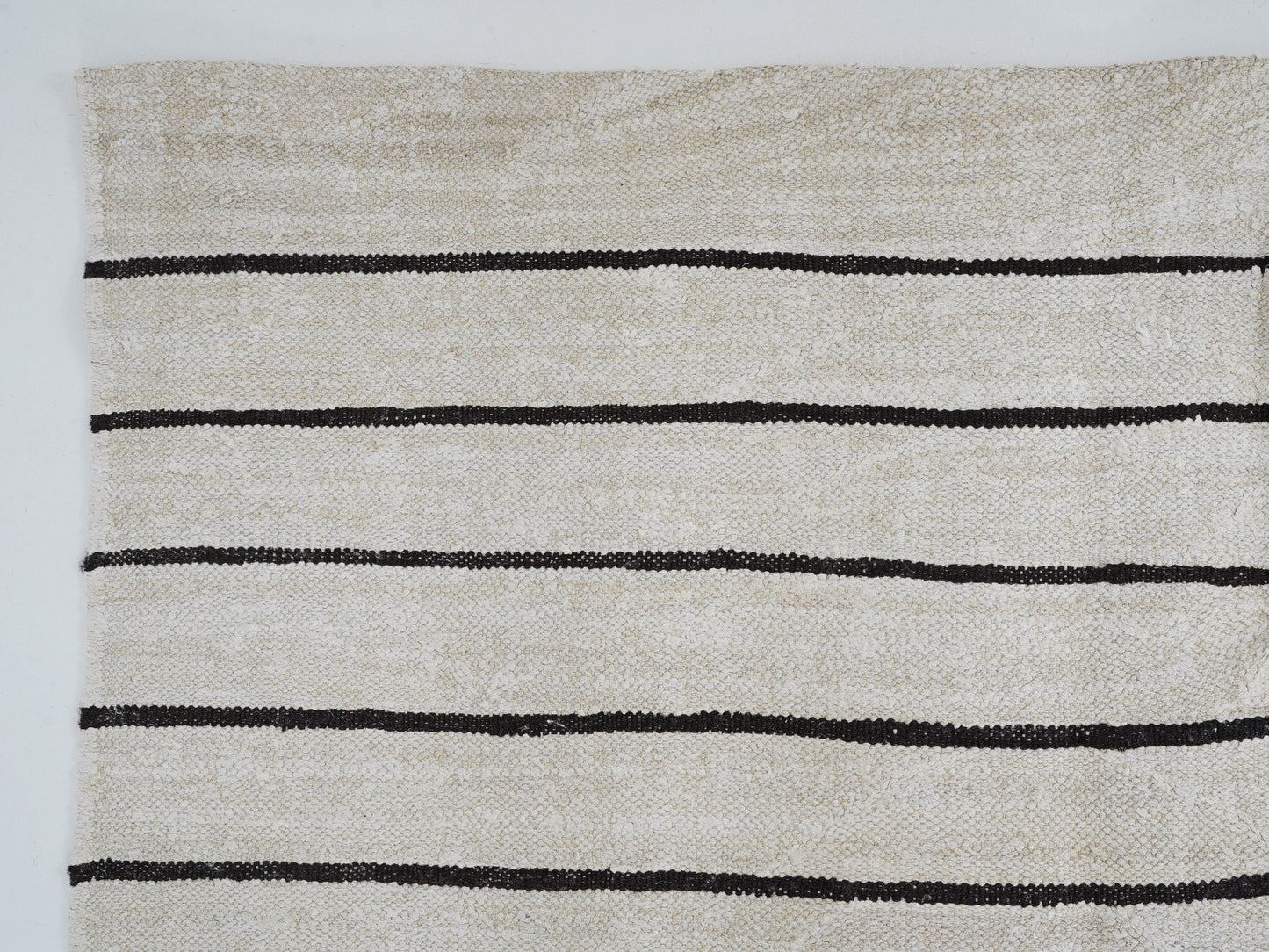 White Hemp Rug, Handmade Area Kilim Rug, Turkish Kilim Rug, Vintage Kilim, Large Striped Kilim Rug, Oversize Rug, Kilim Rug 10x13, 12814