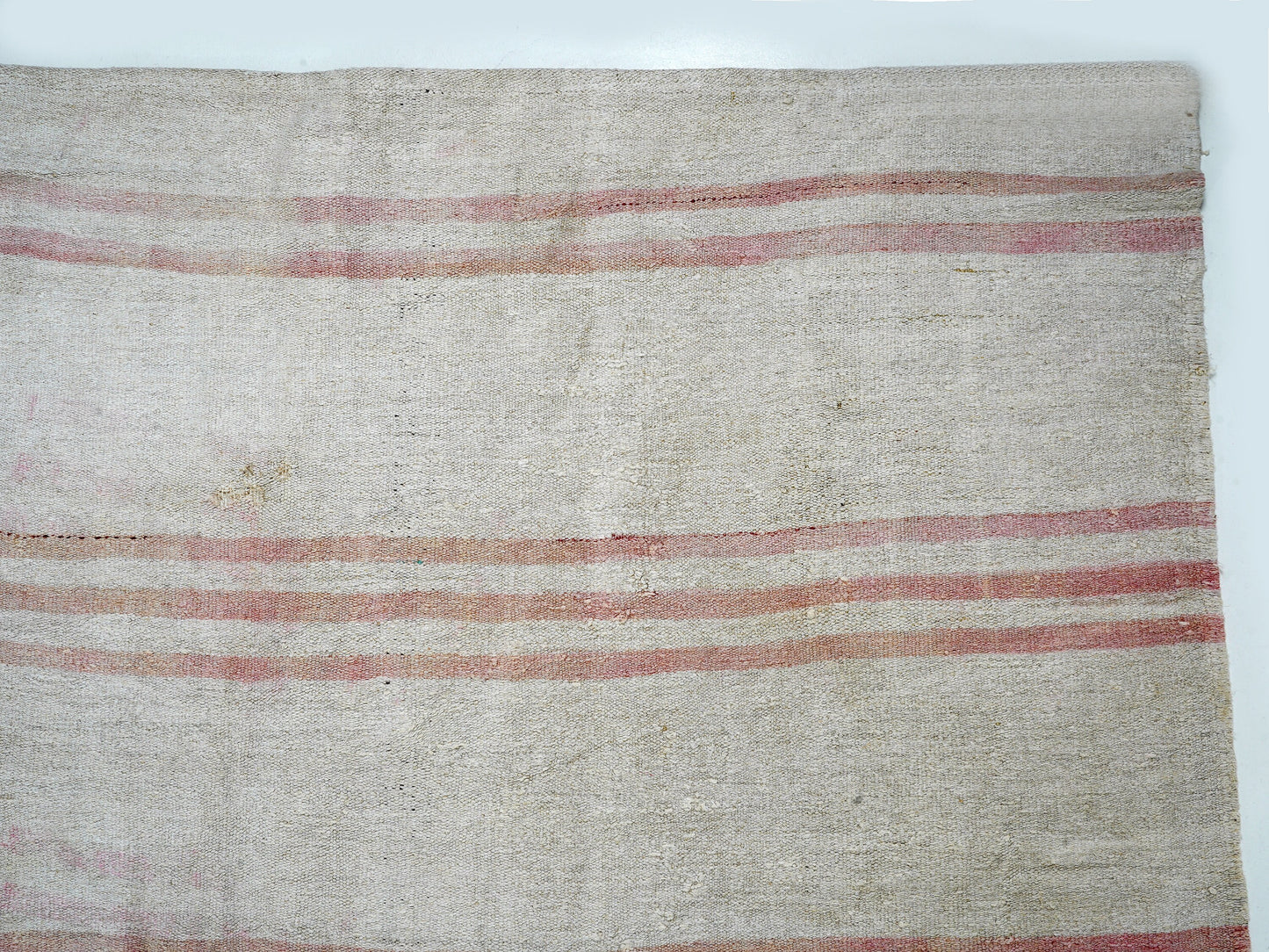 Turkish Striped Kilim Rug, Vintage Kilim Rug, Handmade Area Kilim Rug, Large Rug, White Hemp Rug, Kilim Rug 10x12, Oversize Rug, 12815