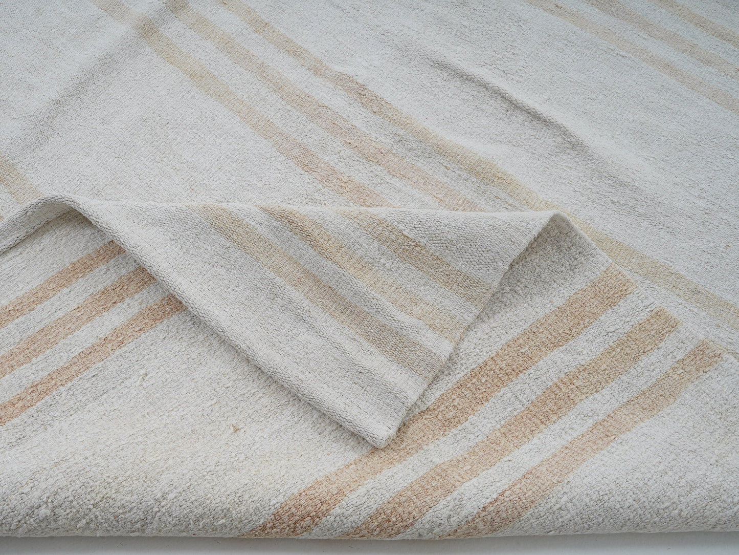 Turkish Striped Kilim Rug, Vintage Kilim Rug, Handmade Area Kilim Rug, Large Rug, White Hemp Rug, Kilim Rug 10x12, Oversize Rug, 12815