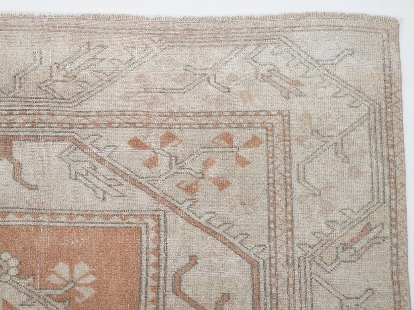 Vintage Handmade Rug, Turkish Oushak Rug, Neutral Area Rug, Office Rug, Bohemian Rug, Anatolia Eclectic Rug, Carpet Rug, Rug 5x7, 12534