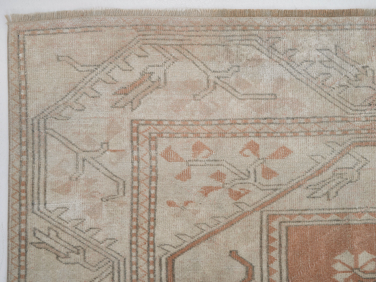 Vintage Handmade Rug, Turkish Oushak Rug, Neutral Area Rug, Office Rug, Bohemian Rug, Anatolia Eclectic Rug, Carpet Rug, Rug 5x7, 12534