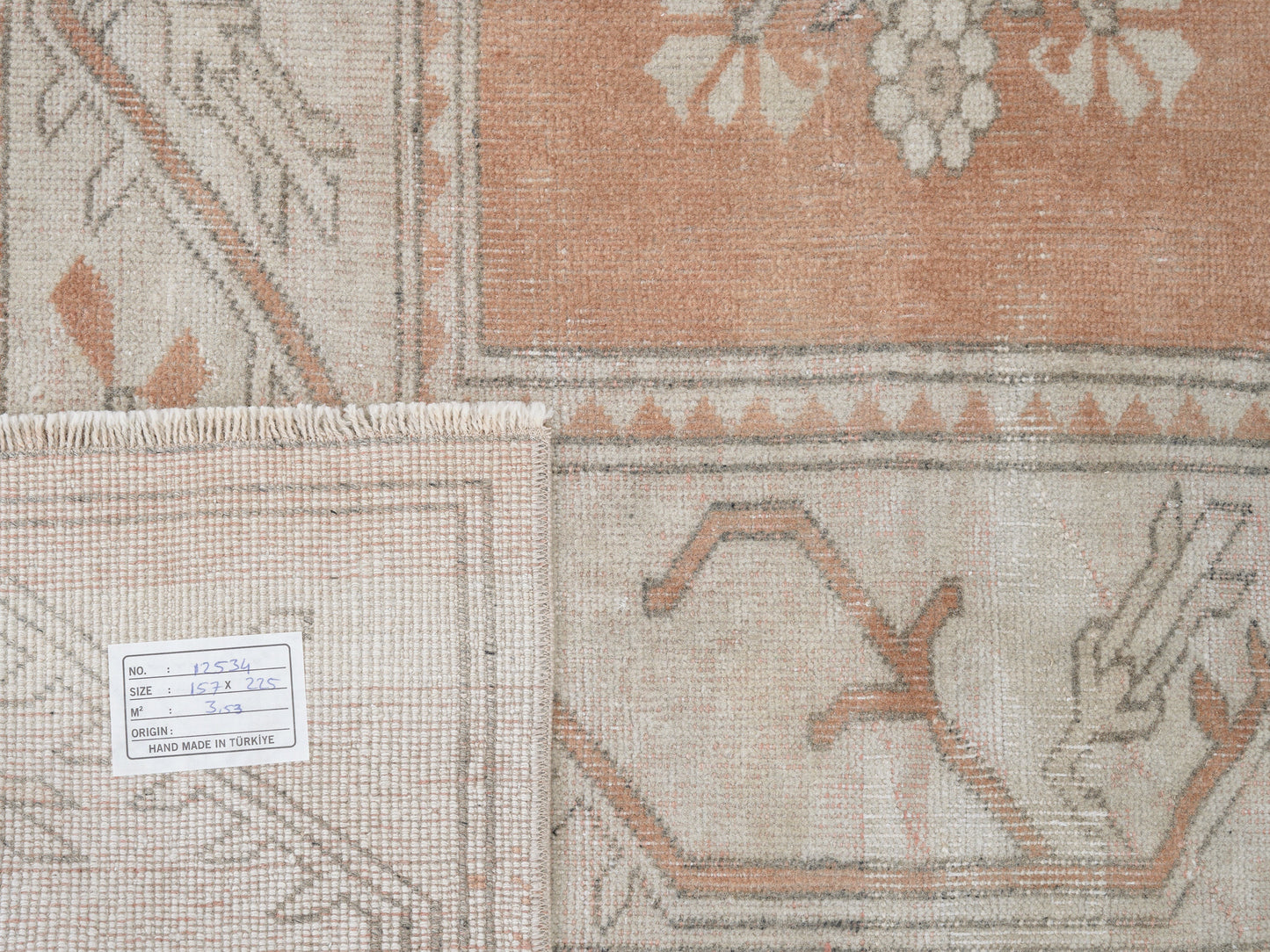 Vintage Handmade Rug, Turkish Oushak Rug, Neutral Area Rug, Office Rug, Bohemian Rug, Anatolia Eclectic Rug, Carpet Rug, Rug 5x7, 12534