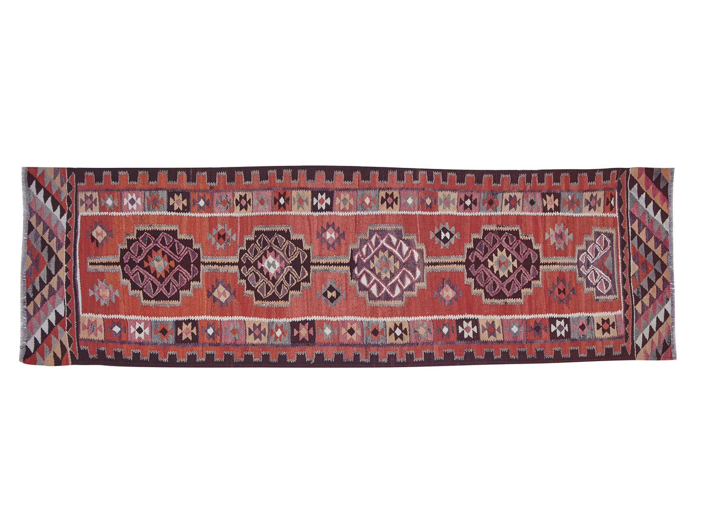 Kilim Runner Rug, Oushak Vintage Runner Rug, Turkish Eclectic Runner Rug, Kitchen Runner, Rug Runner, Bohemian Rug, Runner Rug 3x10, 11313