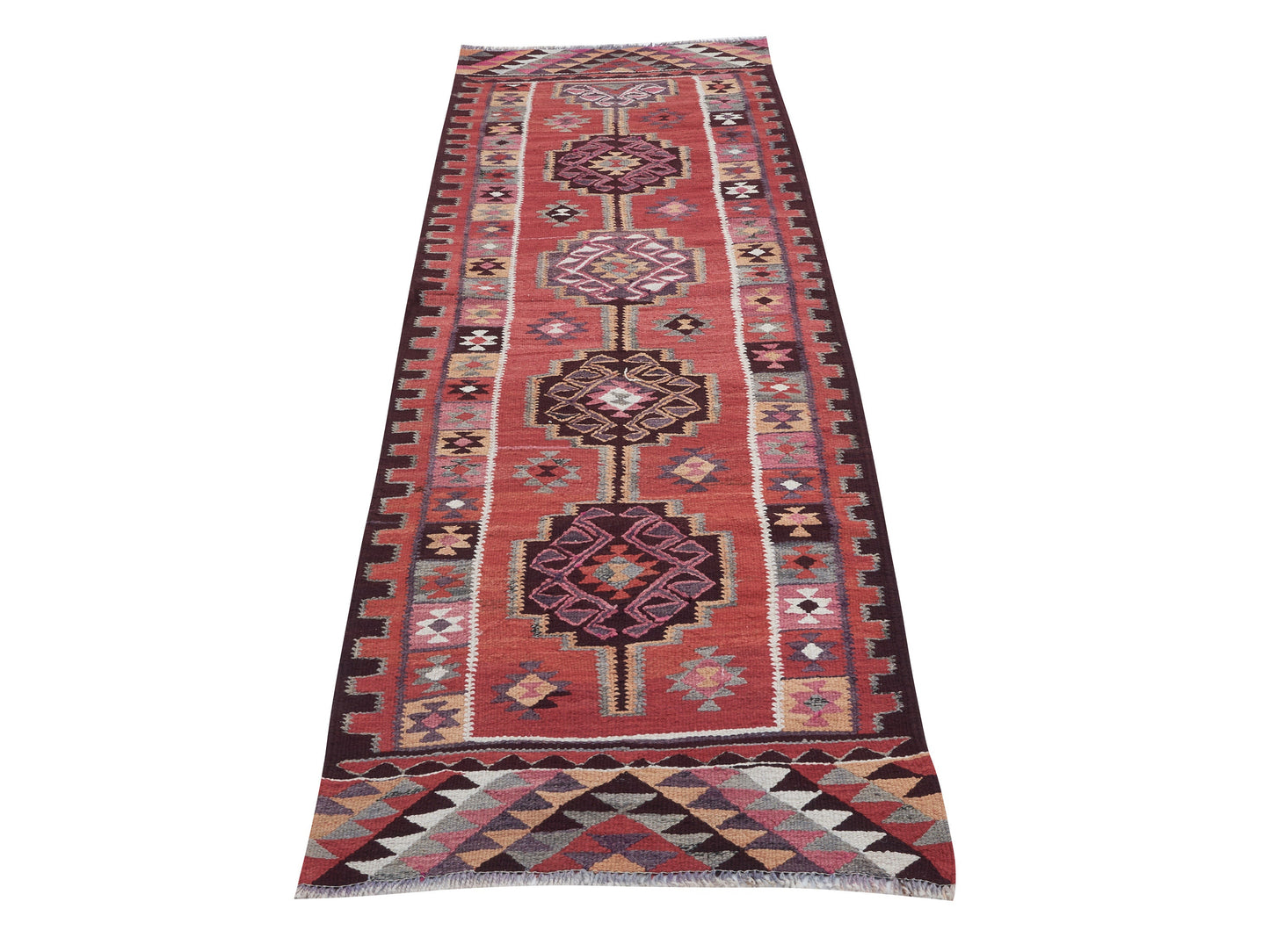 Kilim Runner Rug, Oushak Vintage Runner Rug, Turkish Eclectic Runner Rug, Kitchen Runner, Rug Runner, Bohemian Rug, Runner Rug 3x10, 11313