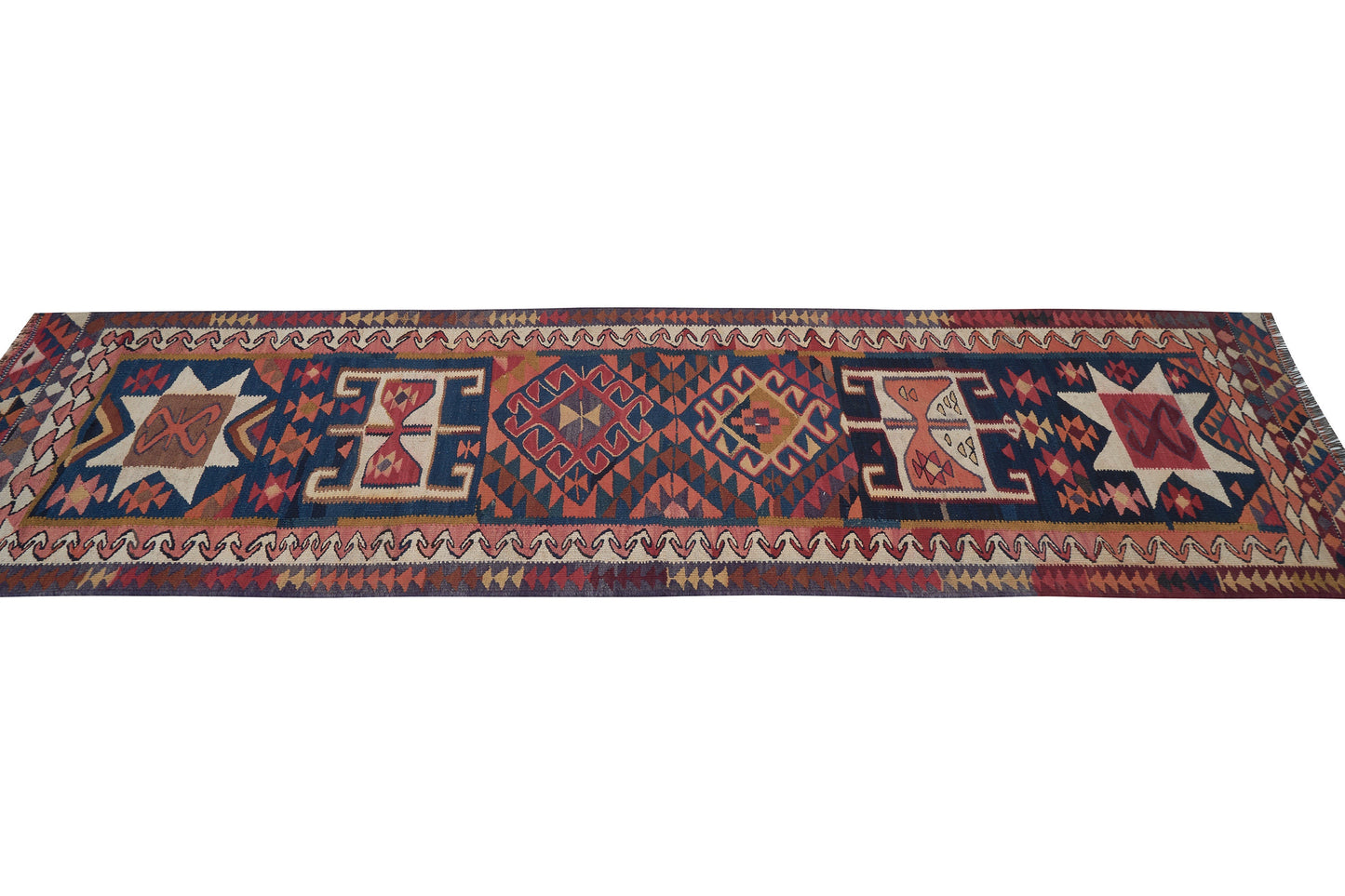 Turkish Handmade Runner Rug, Vintage Antique Runner Rug, Oushak Eclectic Runner Rug, Rug Runner 3X10, Anatolia Rug, Kilim Runner, 11312