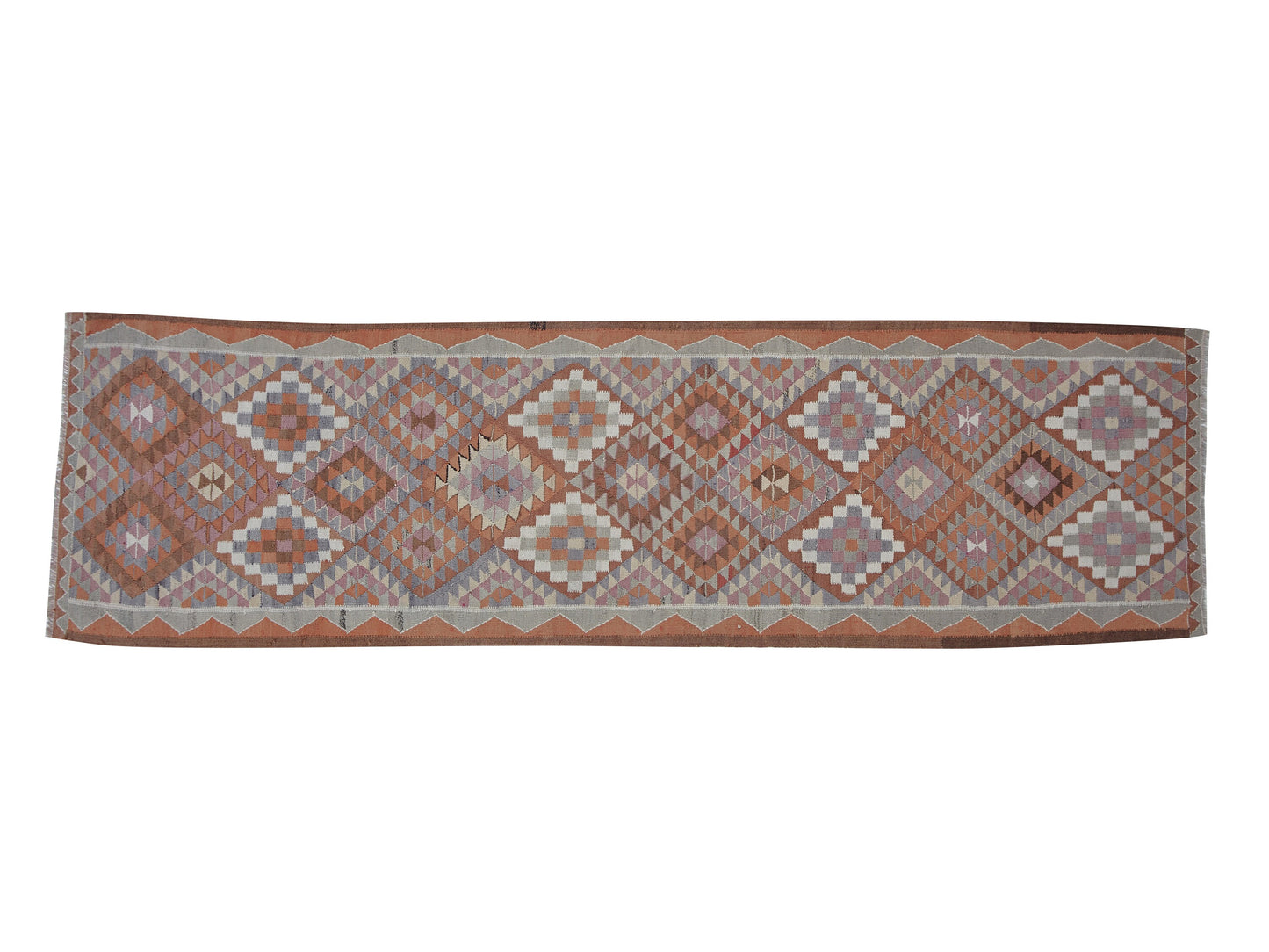 Runner Rug 3x11, Turkish Handmade Runner Rug, Vintage Oushak Runner Rug, Long Narrow Runner Rug, Kilim Runner Rug, Kitchen Runner, 11424