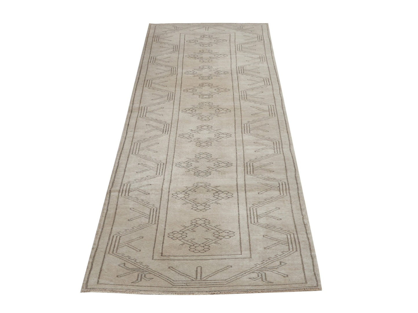 Vintage Antique Runner Rug, Turkish Oushak Runner Rug, Handmade Faded Runner Rug, Scandinavian Rug, Hallway Runner, Runner Rug 3x9, 12521