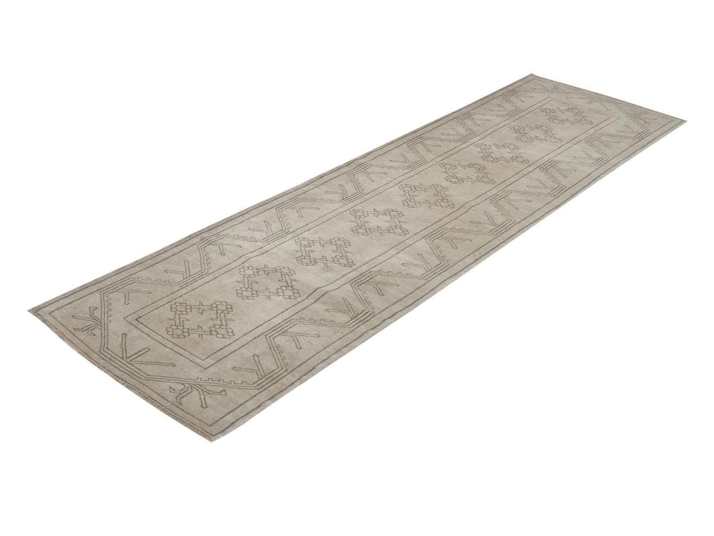 Vintage Antique Runner Rug, Turkish Oushak Runner Rug, Handmade Faded Runner Rug, Scandinavian Rug, Hallway Runner, Runner Rug 3x9, 12521