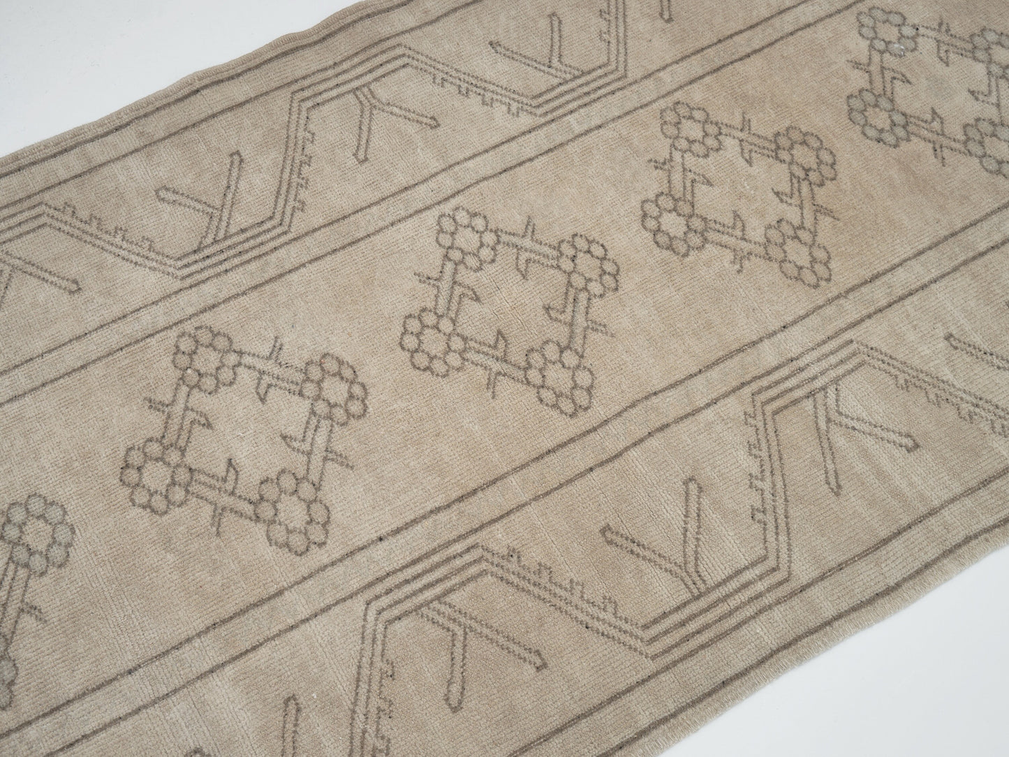 Vintage Antique Runner Rug, Turkish Oushak Runner Rug, Handmade Faded Runner Rug, Scandinavian Rug, Hallway Runner, Runner Rug 3x9, 12521