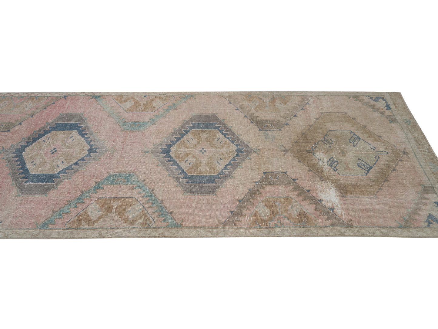 Carpet Runner, Oushak Handmade Runner Rug, Turkish Eclectic Runner Rug, Vintage Runner, Rug Runner 4x11, Bohemian Rug, Long Runner, 12499