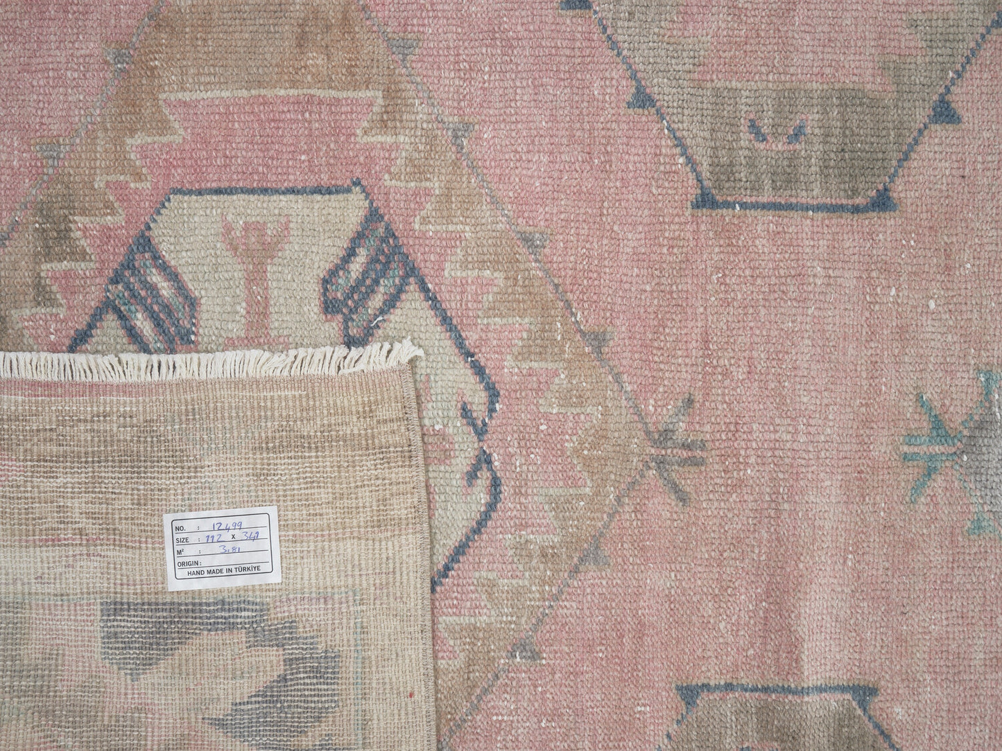Carpet Runner, Oushak Handmade Runner Rug, Turkish Eclectic Runner Rug, Vintage Runner, Rug Runner 4x11, Bohemian Rug, Long Runner, 12499