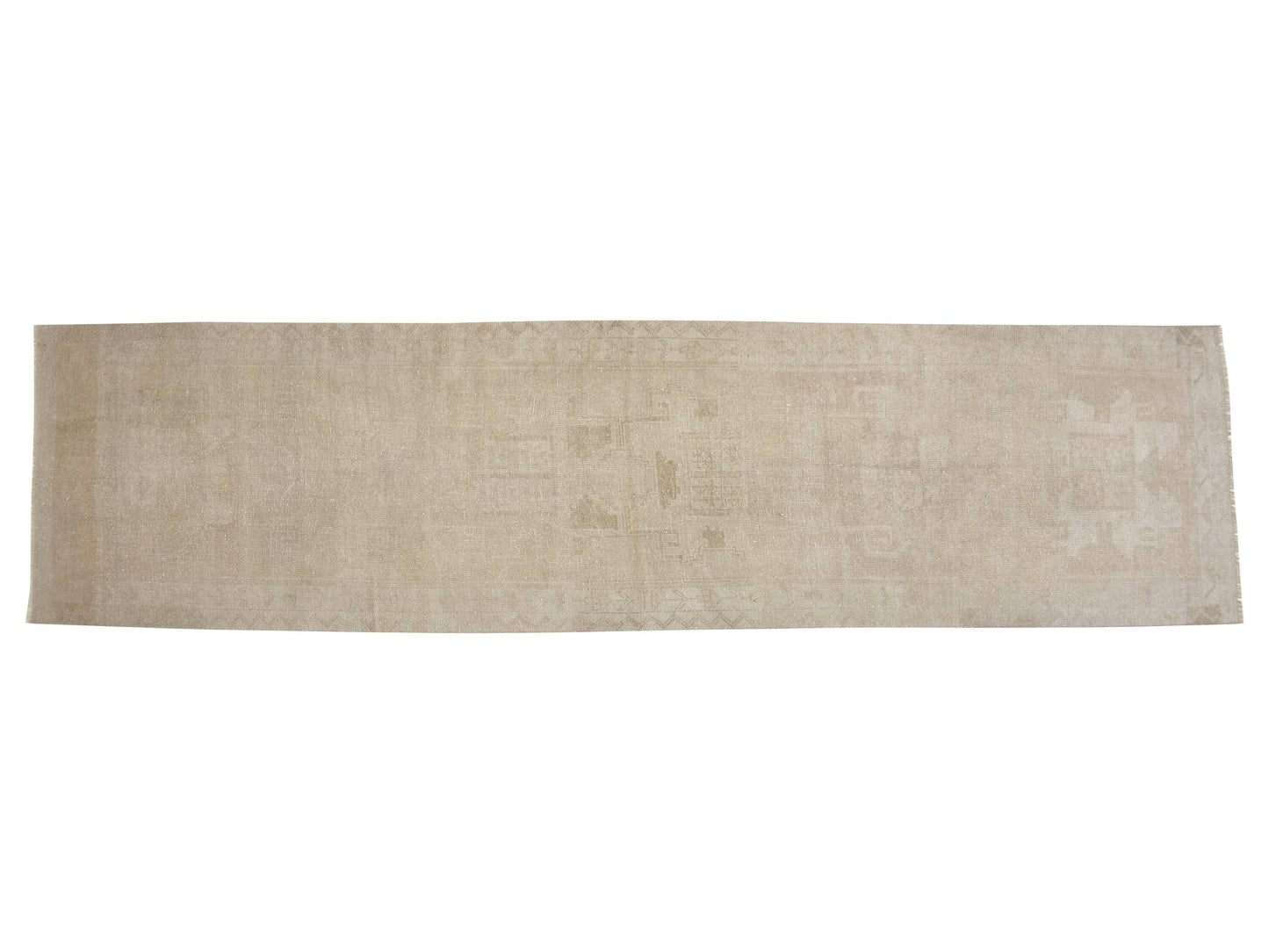 Carpet Runner, Oushak Handmade Runner Rug, Turkish Vintage Runner Rug, Neutral Rug, Hallway Runner, Scandinavian Rug, Runner Rug 3x11, 12453