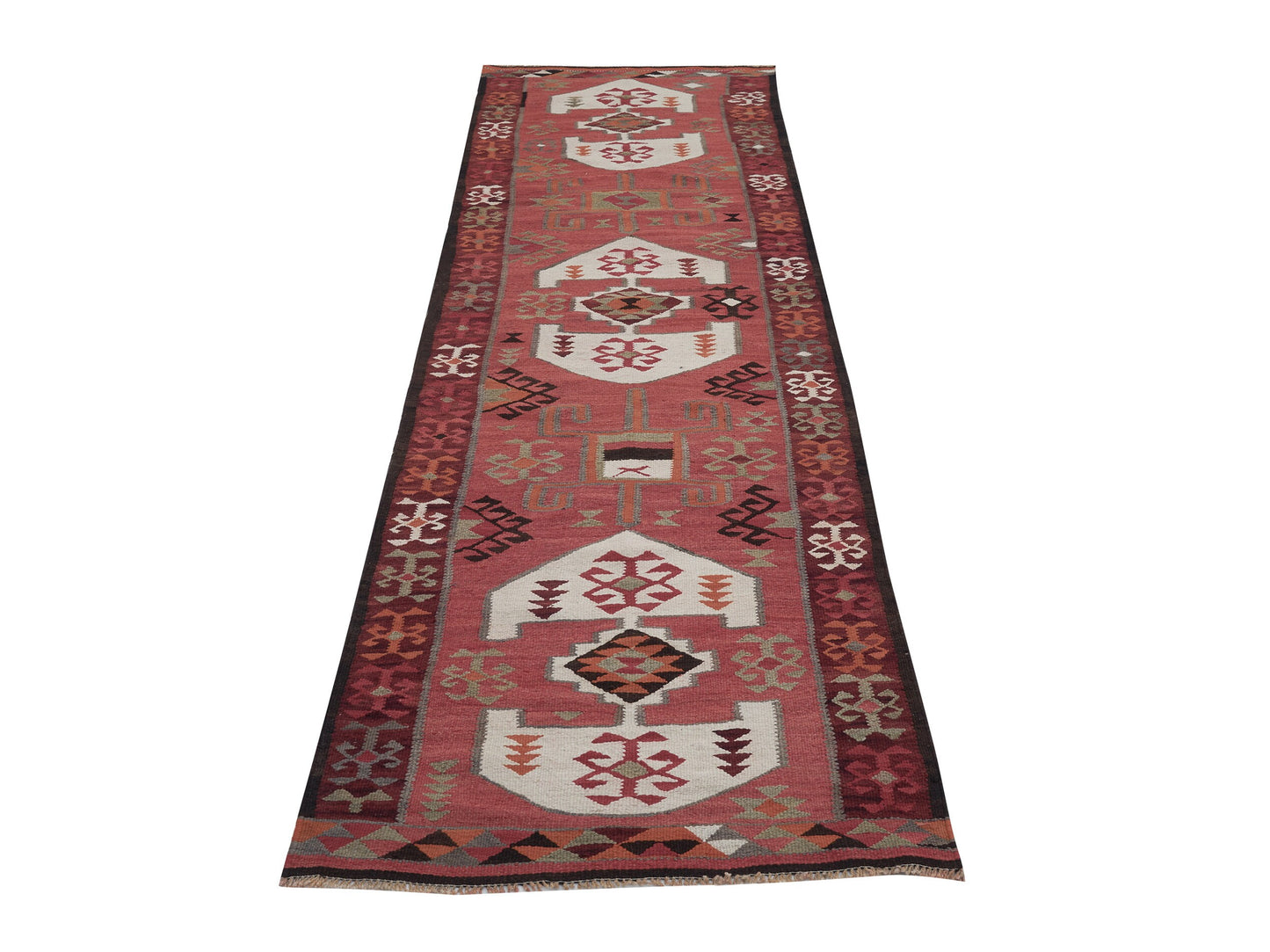 Vintage Handmade Runner Rug, Oushak Eclectic Runner Rug, Turkish Runner, Bohemian Rug, Kilim Runner Rug,Anatolia Rug, Runner Rug 3x10, 11436