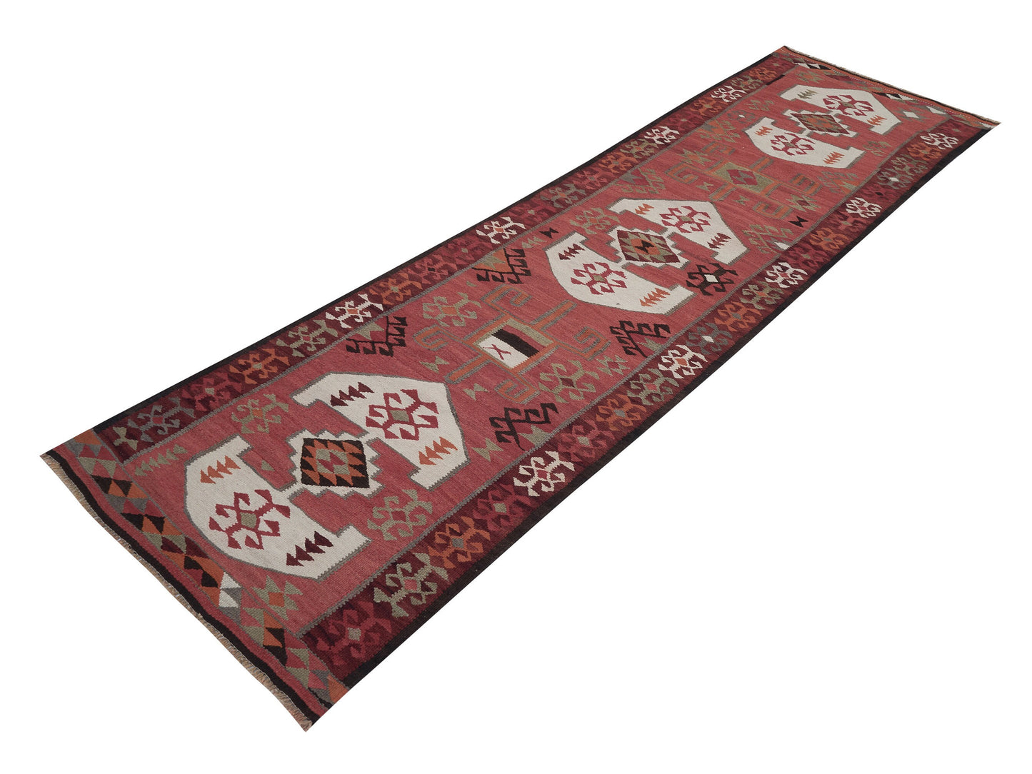 Vintage Handmade Runner Rug, Oushak Eclectic Runner Rug, Turkish Runner, Bohemian Rug, Kilim Runner Rug,Anatolia Rug, Runner Rug 3x10, 11436