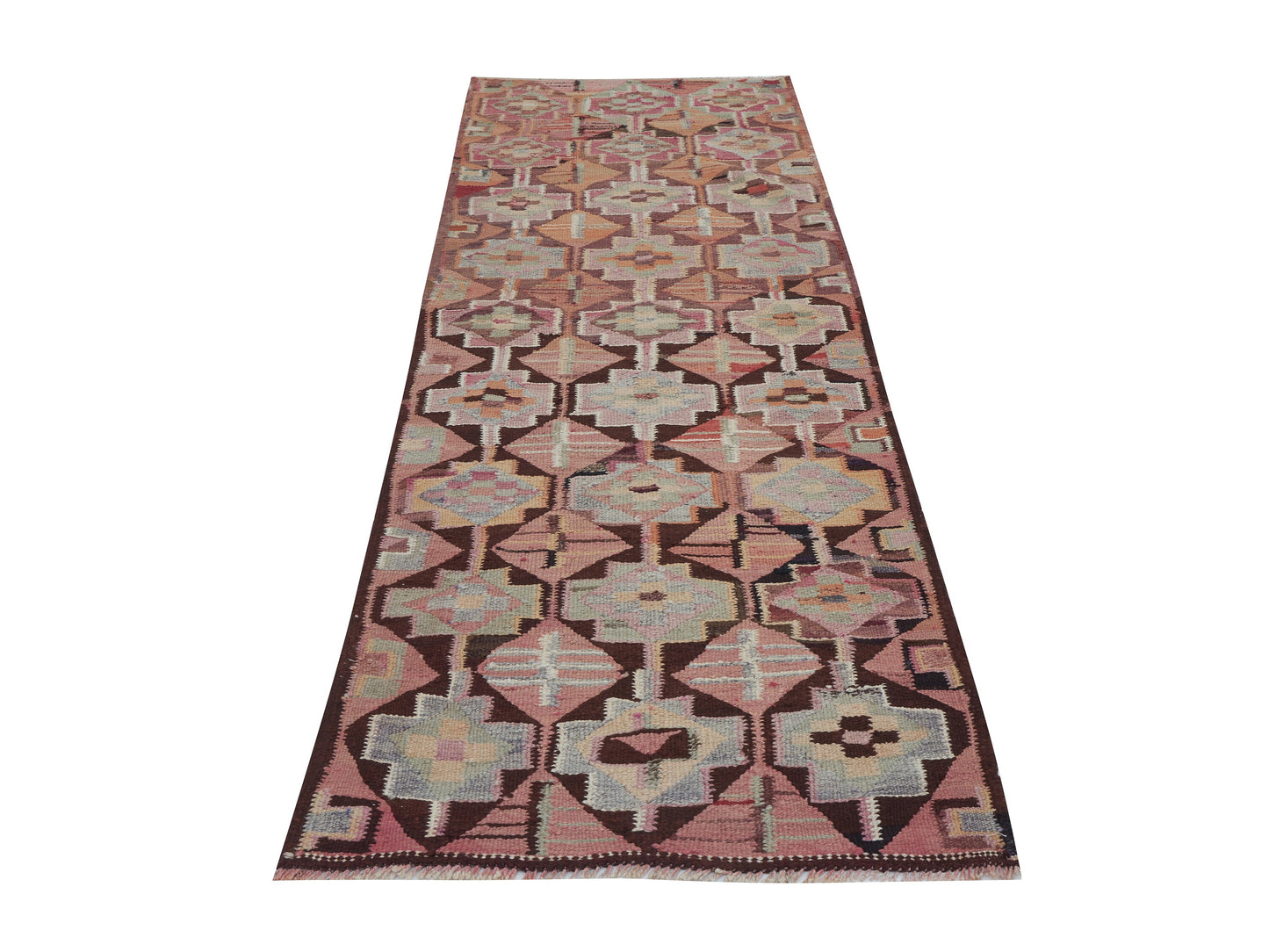 Handmade Runner Rug, Turkish Oushak Eclectic Runner Rug, Vintage Runner, Hallway Runner, Bohemian Rug, Kilim Runner, Rug Runner 3x10, 11430
