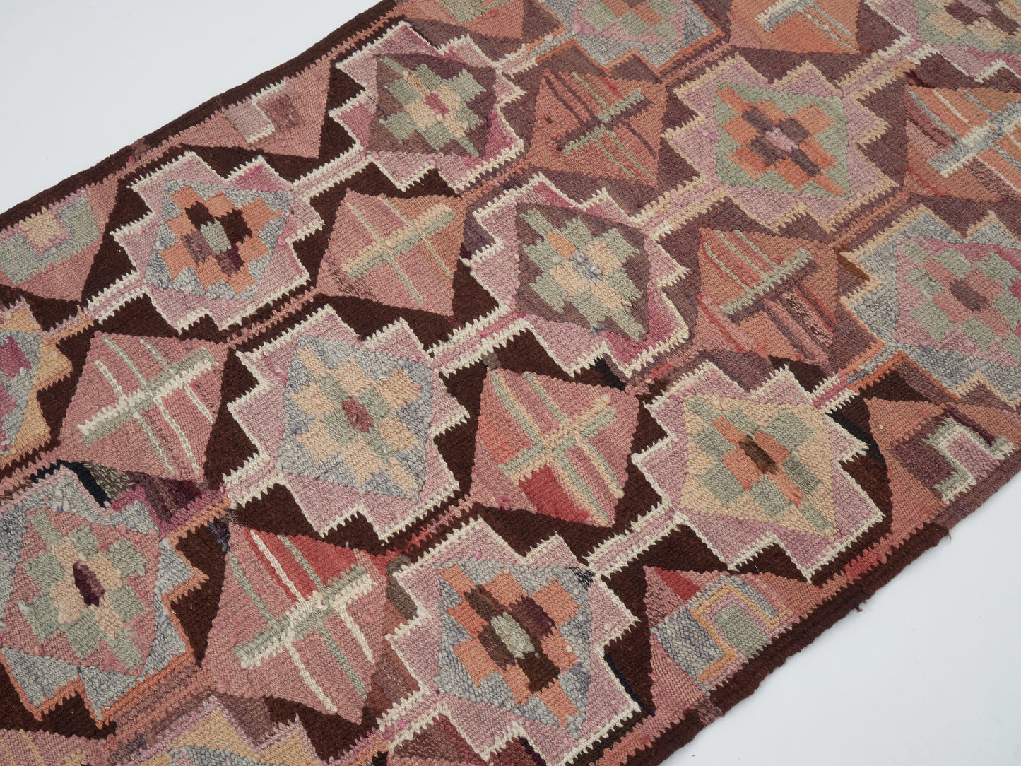 Handmade Runner Rug, Turkish Oushak Eclectic Runner Rug, Vintage Runner, Hallway Runner, Bohemian Rug, Kilim Runner, Rug Runner 3x10, 11430
