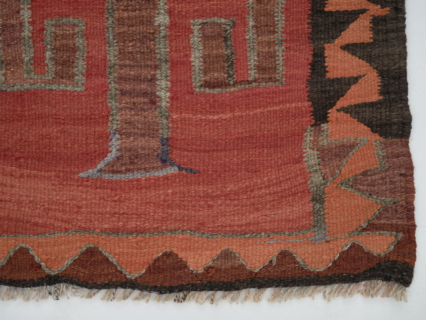 Kilim Runner Rug, Oushak Vintage Runner Rug, Turkish Eclectic Runner Rug, Long Runner, Bohemian Rug, Hallway Runner, Runner Rug 3x12, 11428