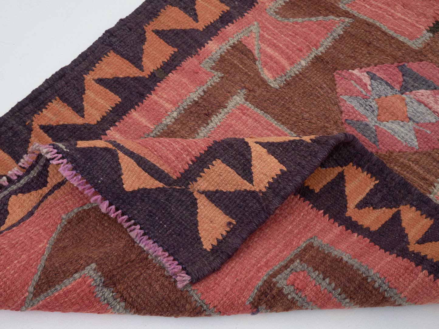 Kilim Runner Rug, Oushak Vintage Runner Rug, Turkish Eclectic Runner Rug, Long Runner, Bohemian Rug, Hallway Runner, Runner Rug 3x12, 11428