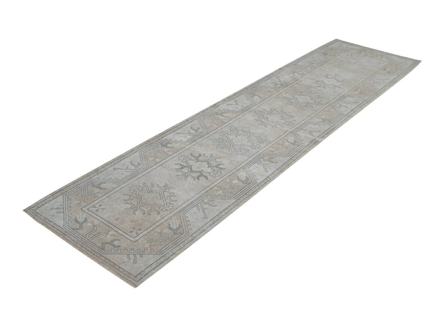 Turkish Vintage Oushak Runner Rug, Handmade Rustic Runner Rug, Carpet Runner, Long Narrow Runner Rug, Kitchen Runner, Runner Rug 3x10, 12420