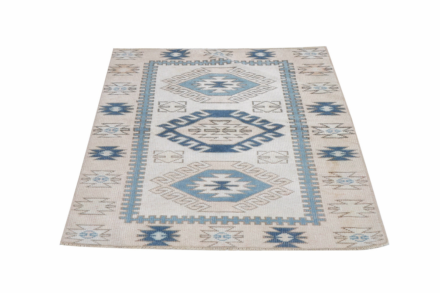 Turkish Vintage Rug, Handmade Area Rug, Oushak Rug 3x4, Neutral Muted Rug, Living Room Rug, Vintage Carpet, Carpet Rug, Turkey Rug, 12289