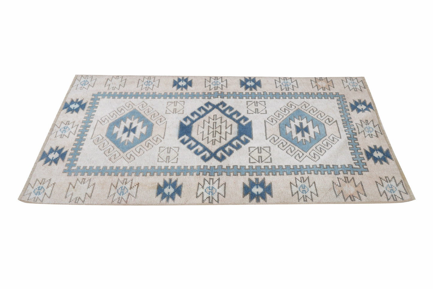 Turkish Vintage Rug, Handmade Area Rug, Oushak Rug 3x4, Neutral Muted Rug, Living Room Rug, Vintage Carpet, Carpet Rug, Turkey Rug, 12289