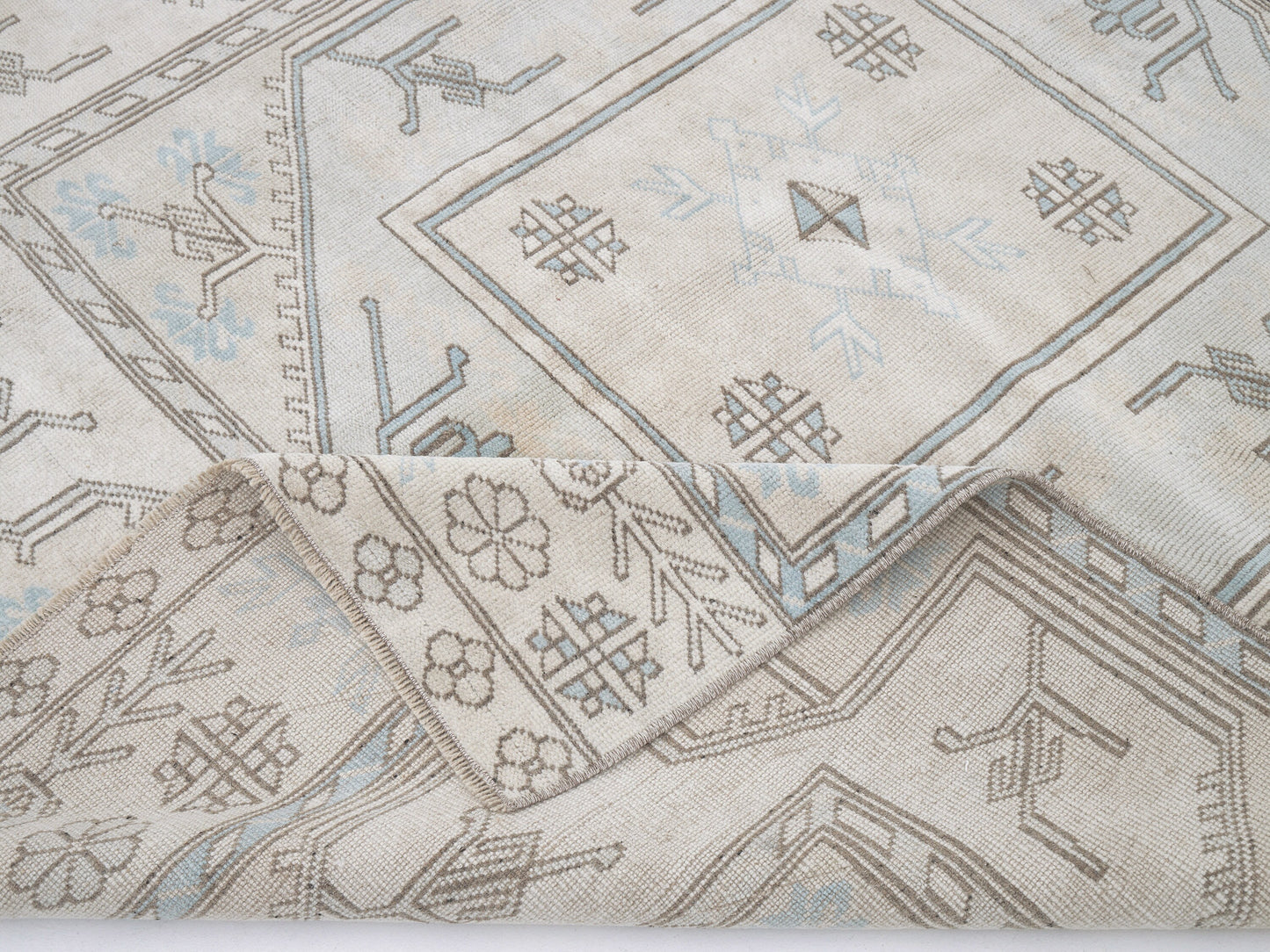 Turkish Handmade Area Rug, Vintage Oushak Faded Rug, Neutral Muted Rug, Bedroom Rug, Gray Rug, Rug 4x6, Scandinavian Rug, Carpet Rug, 12306