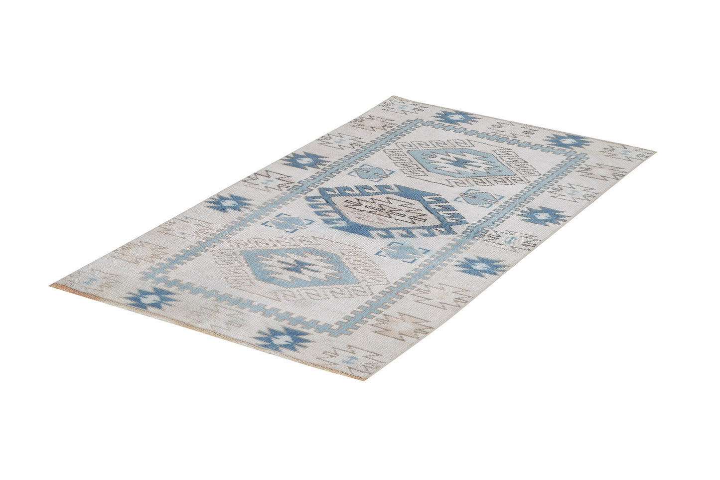 Turkish Vintage Oushak Rug, Handmade Area Rug, Neutral Floor Rug, Carpet Rug, Bohemian Rug, Turkey Rug, Rug 3x4, Vintage Carpet, 12320