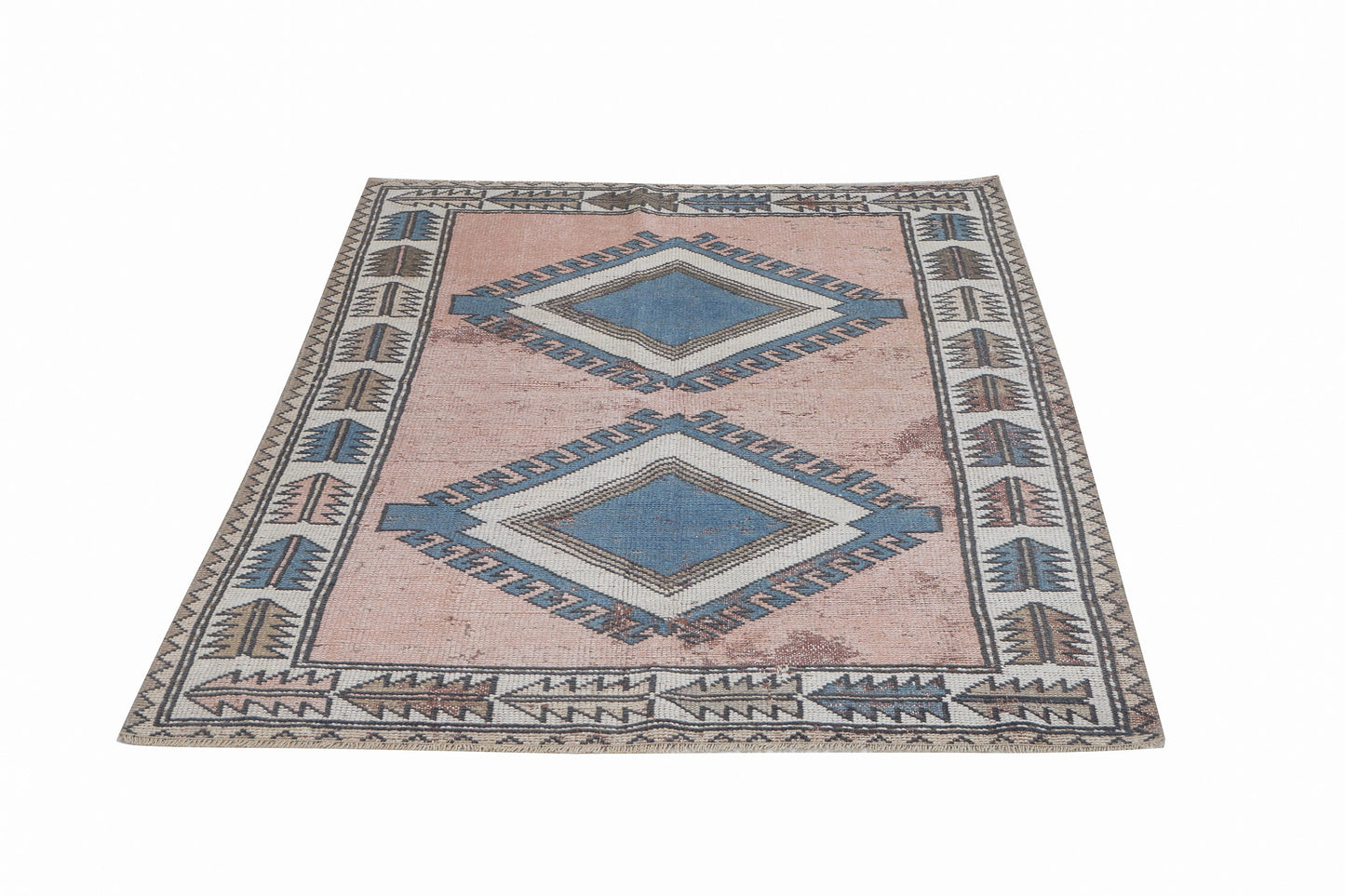 Turkish Vintage Rug, Handmade Area Rug, Oushak Rug, Neutral Muted Rug, Bedroom Rug, Bohemian Rug, Vintage Carpet, Turkey Rug, Rug 4x6, 12324