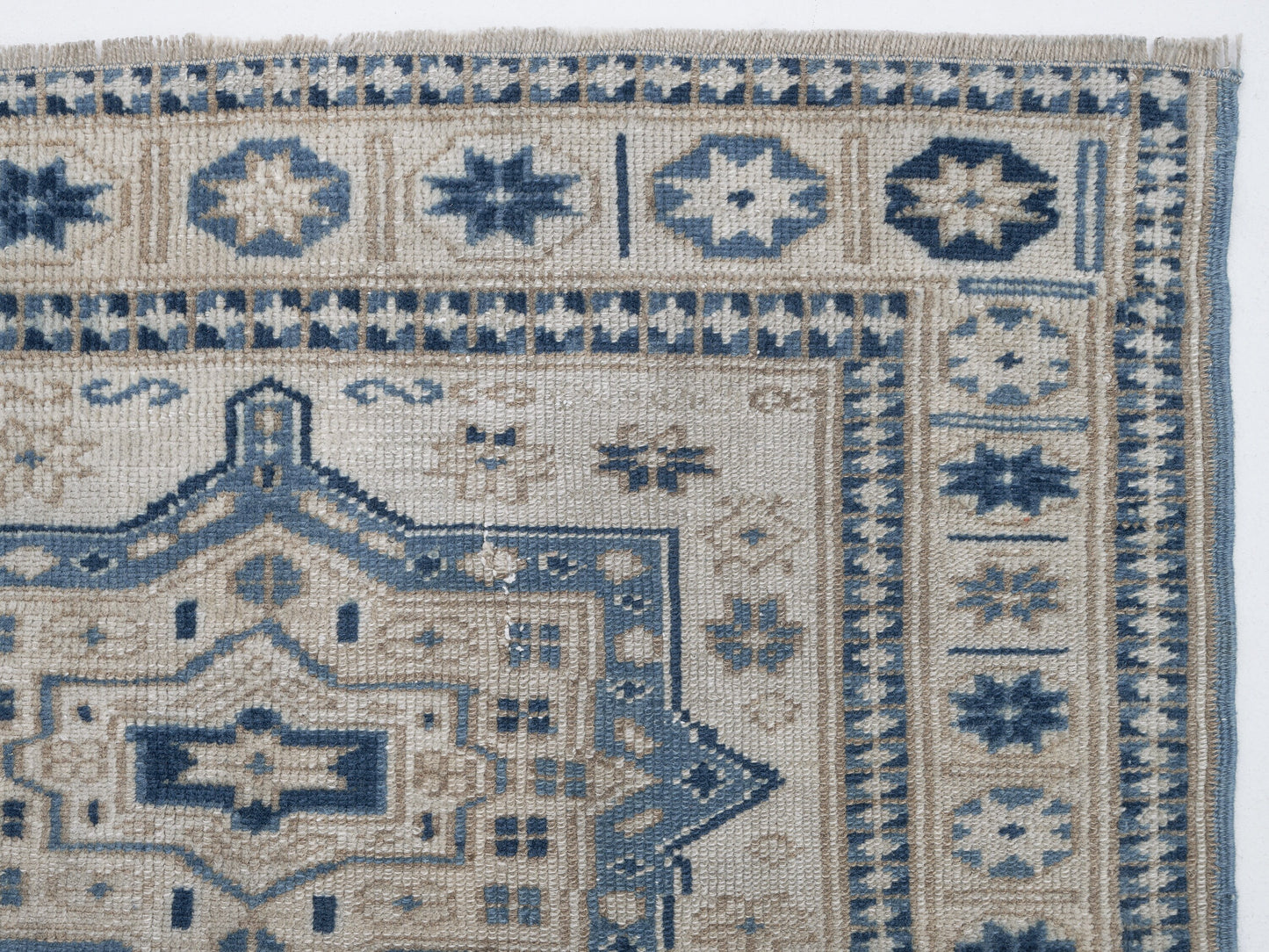 Vintage Oushak Rug, Turkish Handmade Area Rug, Neutral Rustic Rug, Office Rug, Oushak Carpet, Primitive Rug, Rug 3x4, Turkey Rug, 12371