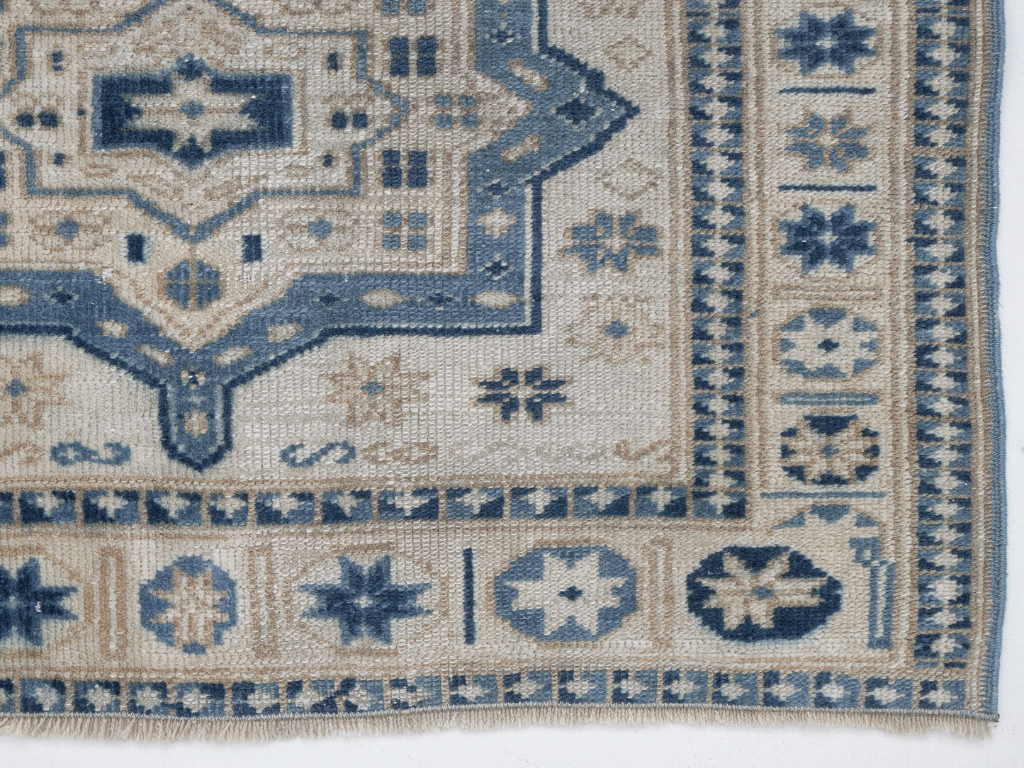 Vintage Oushak Rug, Turkish Handmade Area Rug, Neutral Rustic Rug, Office Rug, Oushak Carpet, Primitive Rug, Rug 3x4, Turkey Rug, 12371