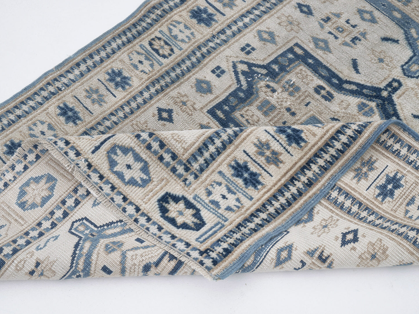 Vintage Oushak Rug, Turkish Handmade Area Rug, Neutral Rustic Rug, Office Rug, Oushak Carpet, Primitive Rug, Rug 3x4, Turkey Rug, 12371