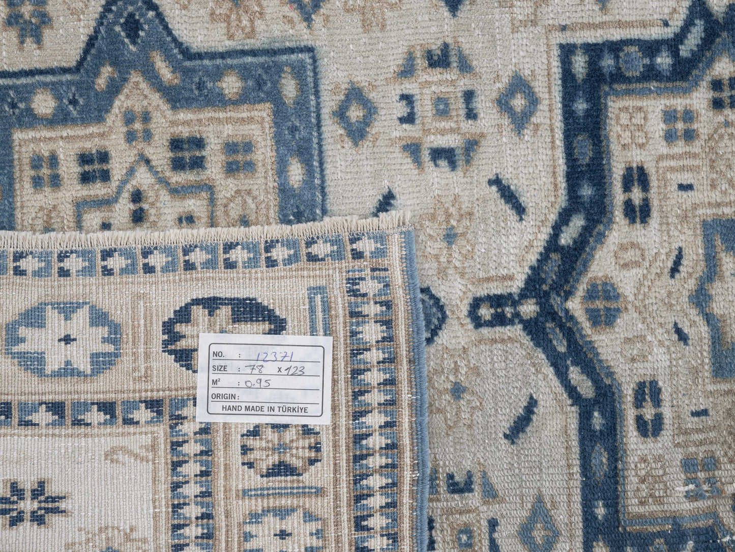Vintage Oushak Rug, Turkish Handmade Area Rug, Neutral Rustic Rug, Office Rug, Oushak Carpet, Primitive Rug, Rug 3x4, Turkey Rug, 12371