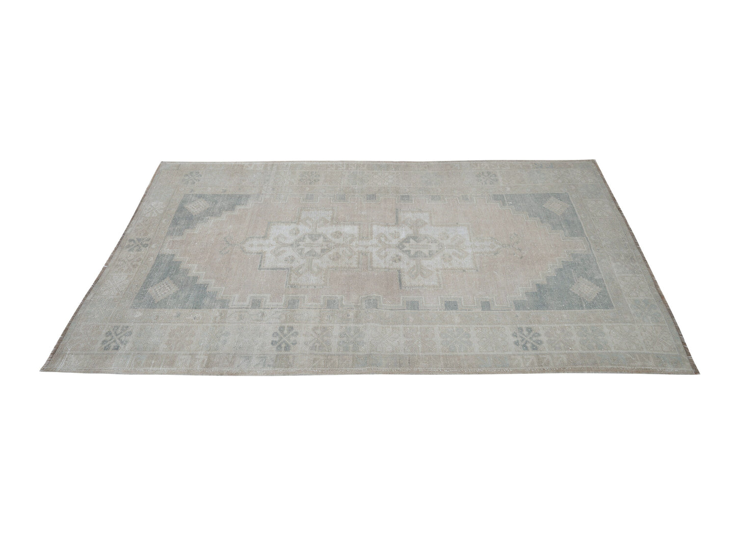 Vintage Handmade Rug, Turkish Oushak Rug, Neutral Area Rug, Living Room Rug, Scandinavian Rug, Vintage Carpet, Rug 4x7, Turkey Rug, 12396