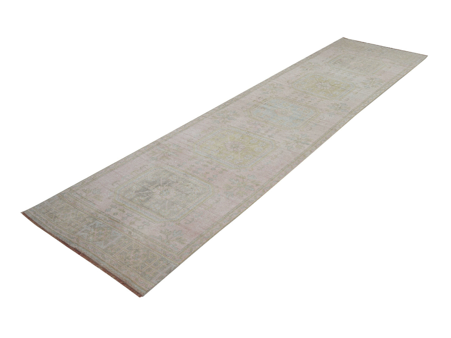 Turkish Vintage Runner Rug, Oushak Runner, Handmade Antique Runner Rug, Rug Runner, Carpet Runner, Hallway Runner, Runner Rug 3x12, 12403