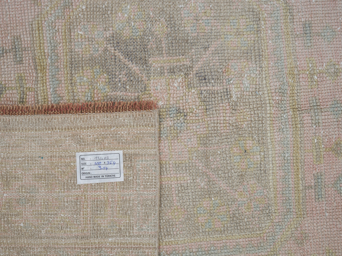 Turkish Vintage Runner Rug, Oushak Runner, Handmade Antique Runner Rug, Rug Runner, Carpet Runner, Hallway Runner, Runner Rug 3x12, 12403