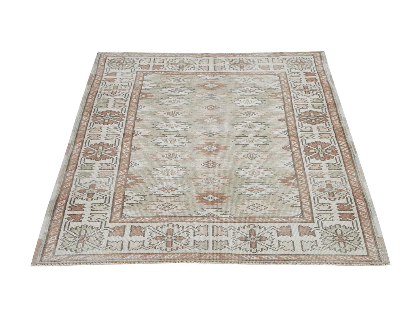 Vintage Handmade Area Rug, Turkish Oushak Antique Rug, Neutral Floor Rug, Primitive Rug, Office Rug, Carpet Rug, Turkey Rug, Rug 3x5, 12399