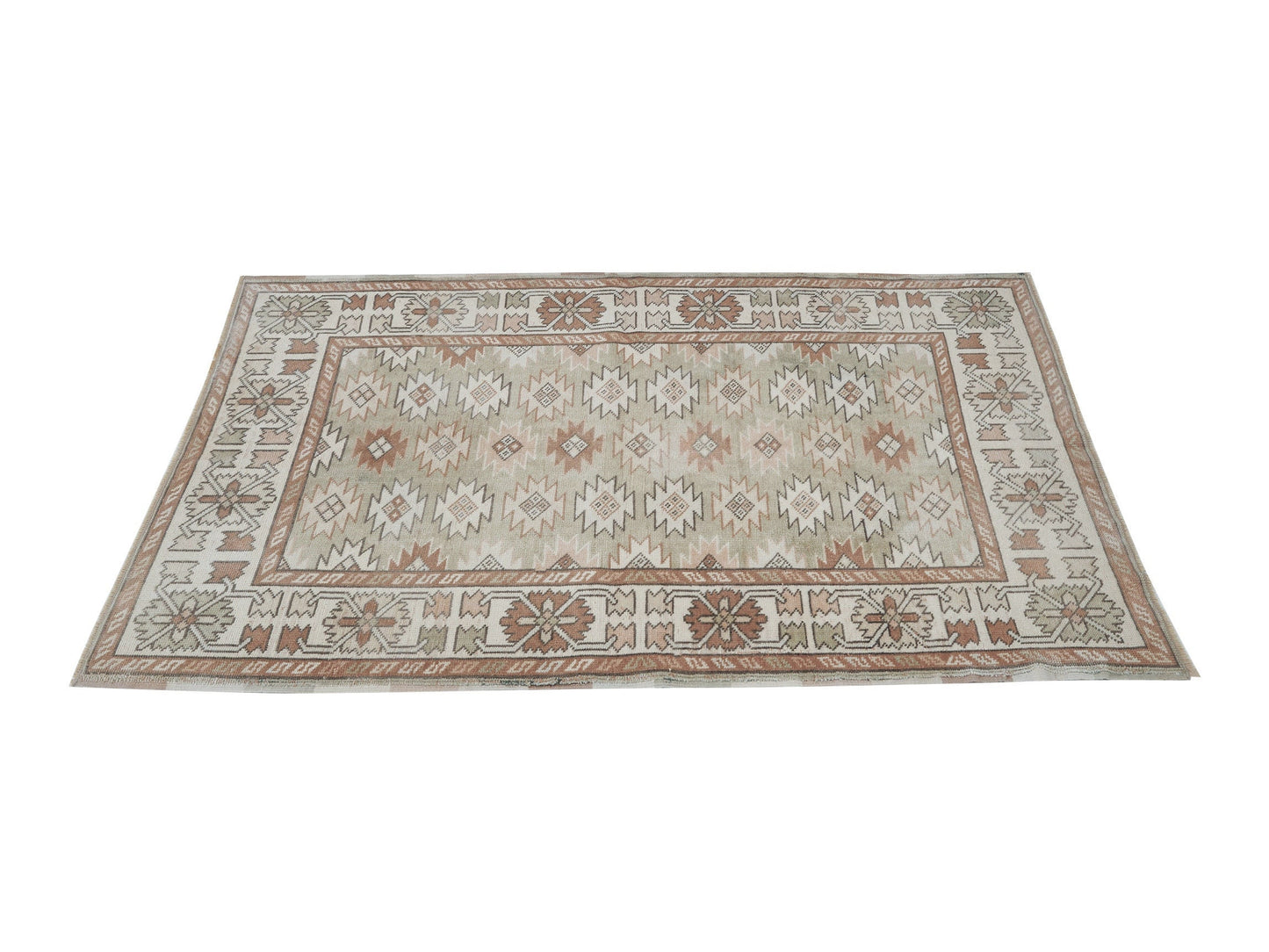 Vintage Handmade Area Rug, Turkish Oushak Antique Rug, Neutral Floor Rug, Primitive Rug, Office Rug, Carpet Rug, Turkey Rug, Rug 3x5, 12399