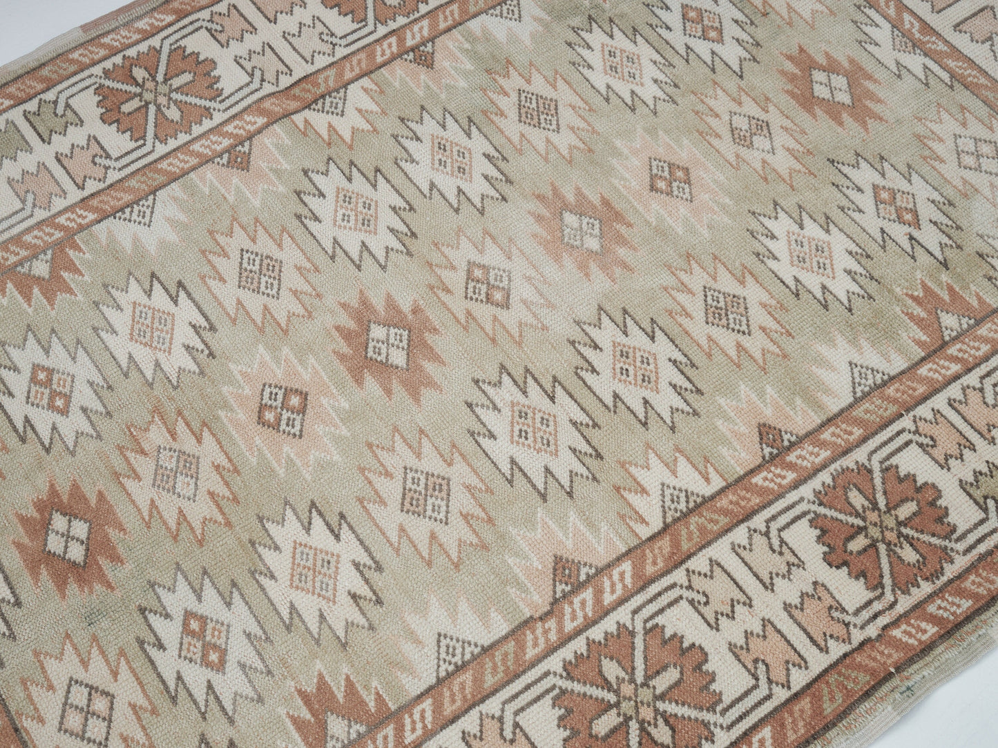Vintage Handmade Area Rug, Turkish Oushak Antique Rug, Neutral Floor Rug, Primitive Rug, Office Rug, Carpet Rug, Turkey Rug, Rug 3x5, 12399