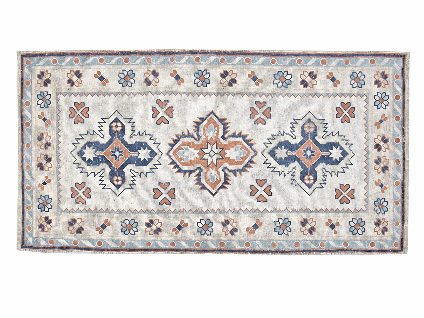 Turkish Rug, Handmade Rug, Vintage Rug, Oushak Rug, Area Rug, Neutral Rug,Office Rug, Carpet Rug, Turkish Carpet, Turkey Rug, Rug 3x5, 12355