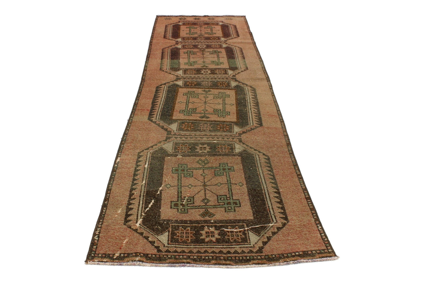 Turkish Vintage Oushak Runner, 3x13 Rug Runner, Hallway Rug, Kitchen rug, Rustic Turkish Carpet Runner Rug, Oushak Runner ,5799