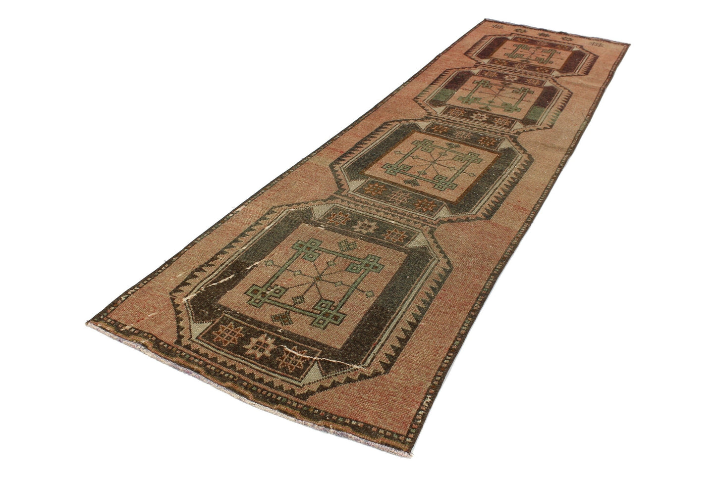 Turkish Vintage Oushak Runner, 3x13 Rug Runner, Hallway Rug, Kitchen rug, Rustic Turkish Carpet Runner Rug, Oushak Runner ,5799