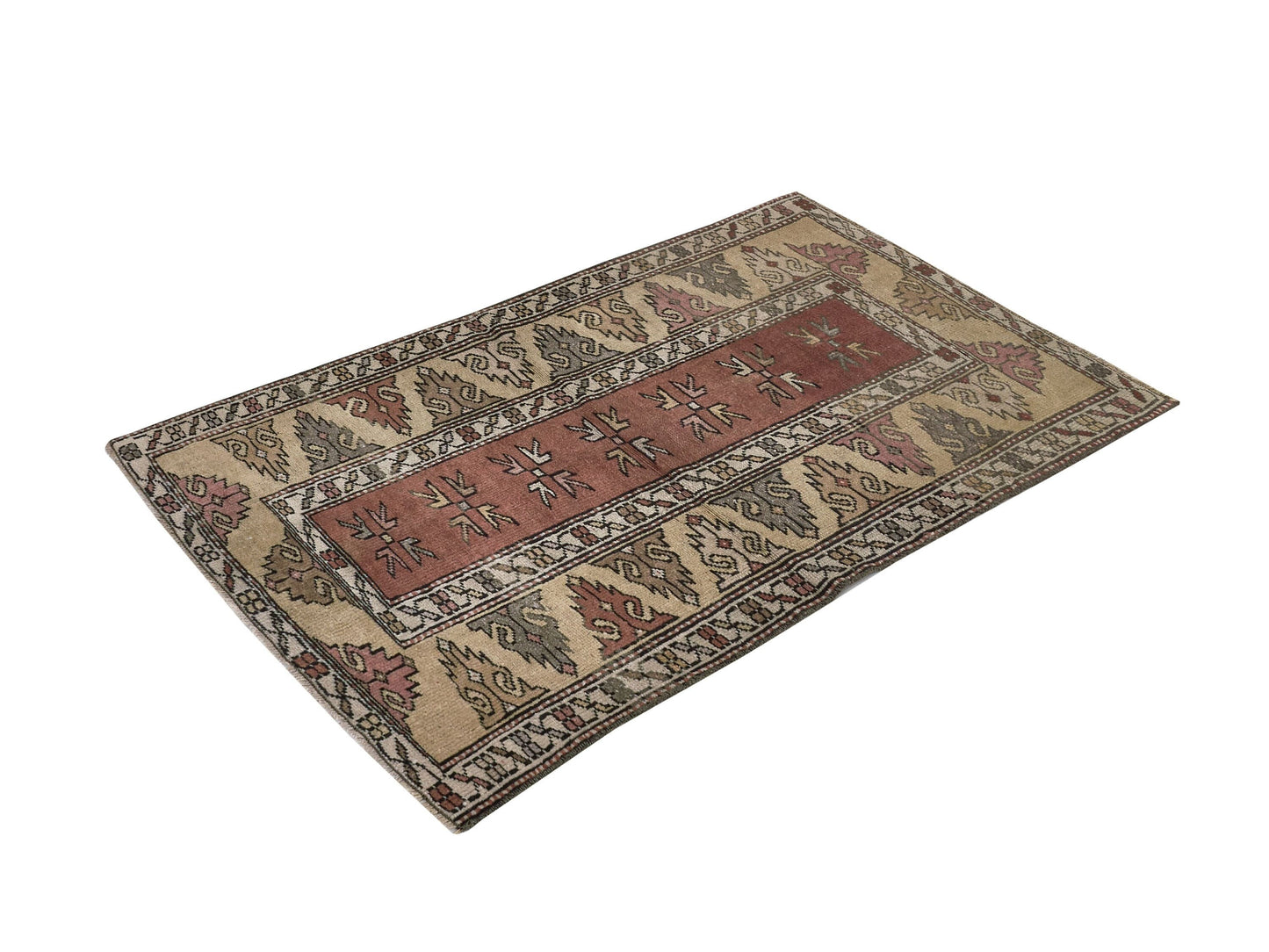 Bedroom Vintage rug, Anatolian Oushak rug, Handmade Rug, 3x4 Turkish rug, Antique Neutral rug, Traditional rug, Small Oushak rug, 8640