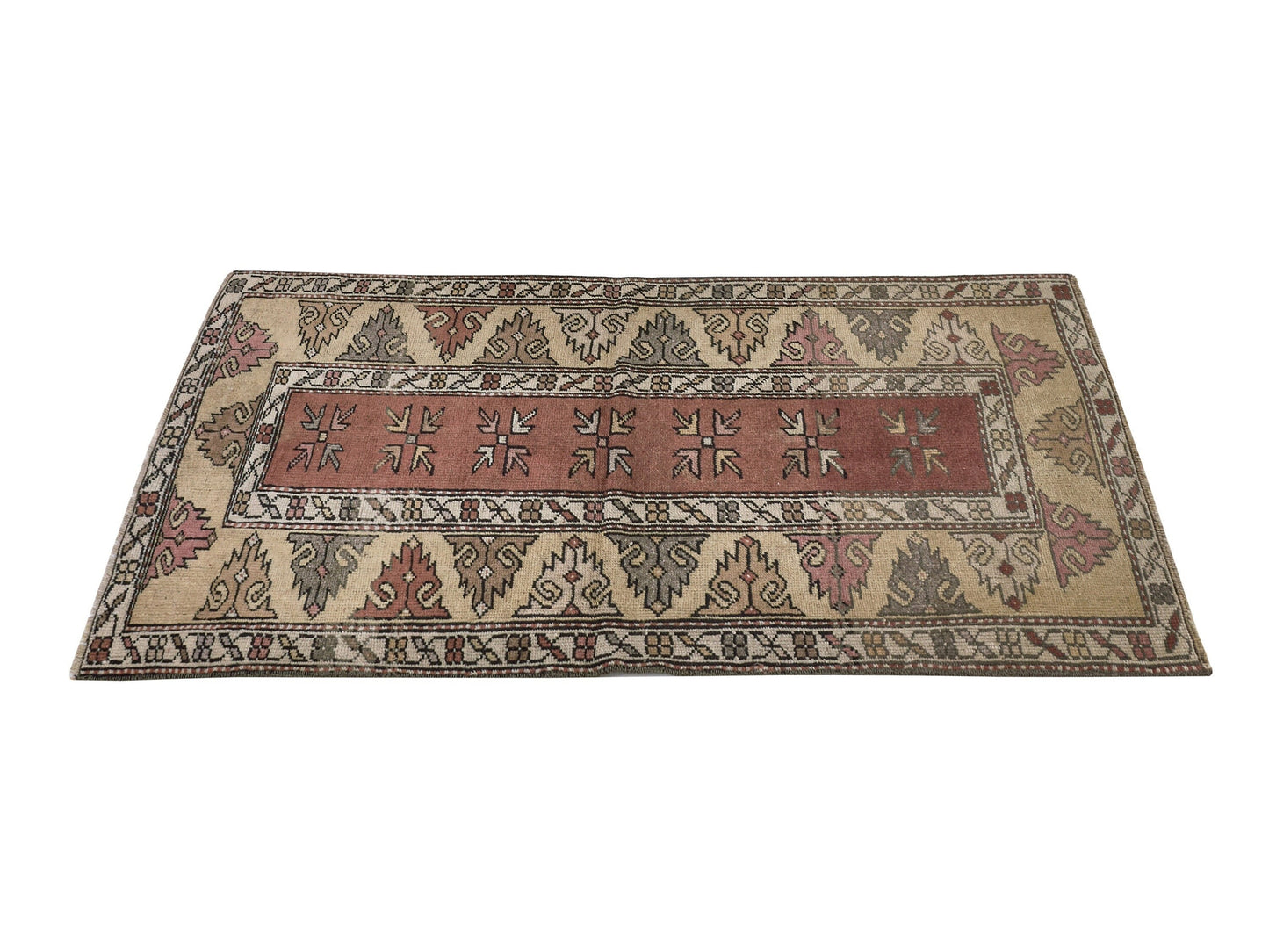 Bedroom Vintage rug, Anatolian Oushak rug, Handmade Rug, 3x4 Turkish rug, Antique Neutral rug, Traditional rug, Small Oushak rug, 8640
