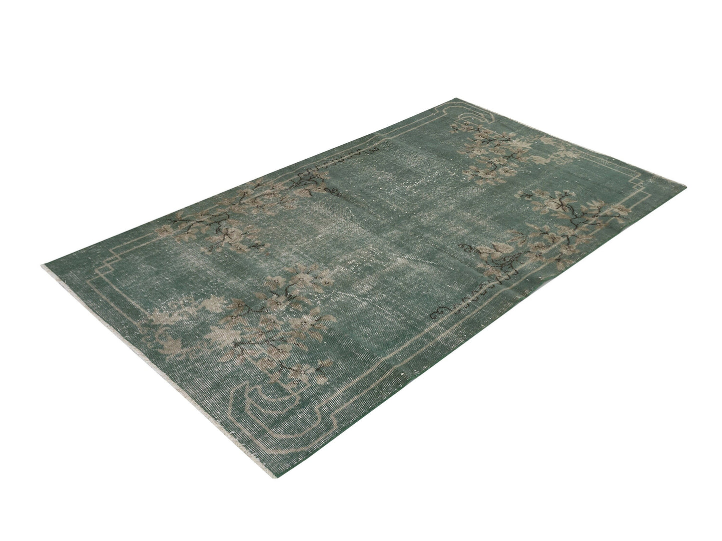 Floral Vintage Rug , Anatolian Oushak Handmade rug , Turkish Area rug 4x7, Antique rug, Neutral rug, Carpet rug, 8756