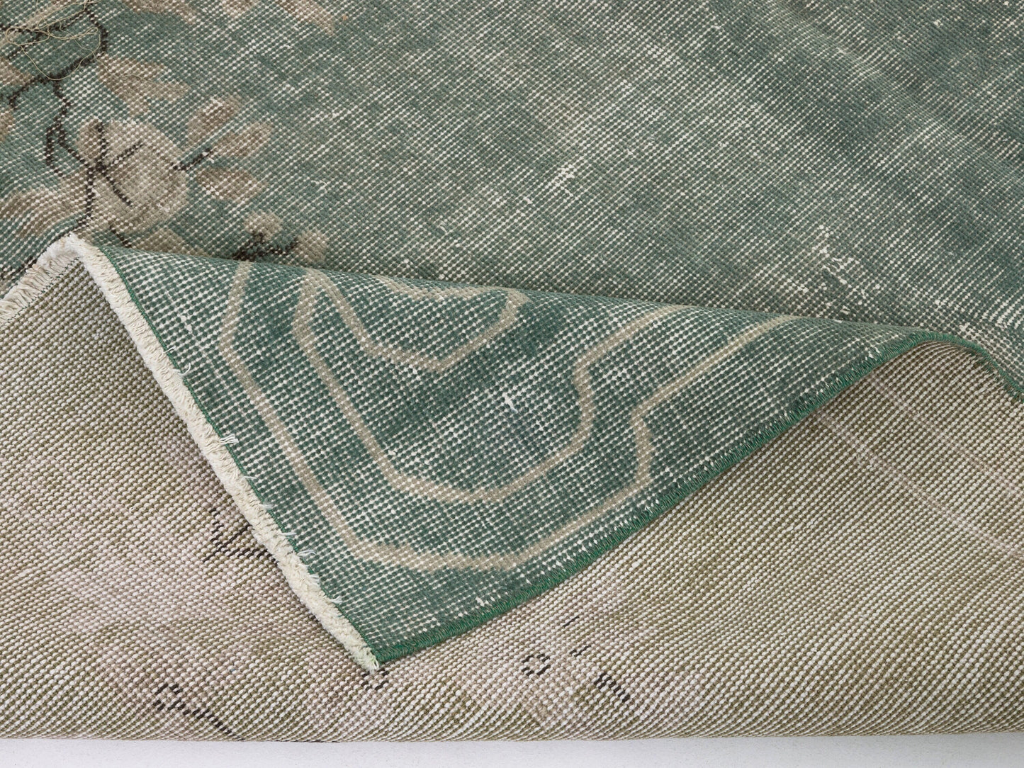 Floral Vintage Rug , Anatolian Oushak Handmade rug , Turkish Area rug 4x7, Antique rug, Neutral rug, Carpet rug, 8756