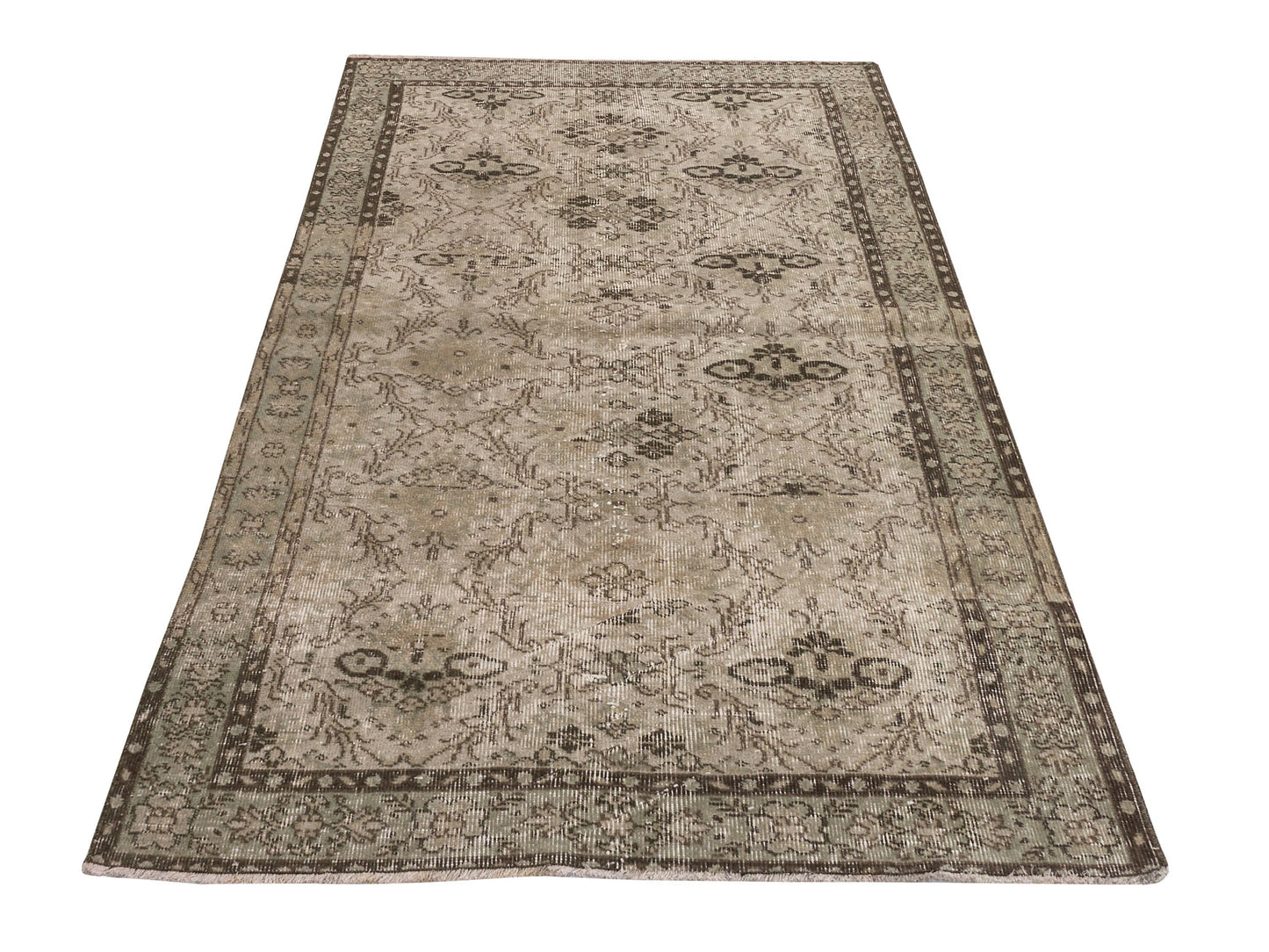 Handmade Oushak Rug, Turkish Vintage Oushak Rug, Area rug 4x7, Carpet rug, Beige rug, Muted rug, Faded rug, Wool rug, Unique rug, 8810