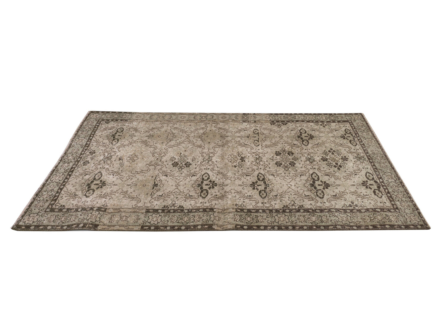 Handmade Oushak Rug, Turkish Vintage Oushak Rug, Area rug 4x7, Carpet rug, Beige rug, Muted rug, Faded rug, Wool rug, Unique rug, 8810