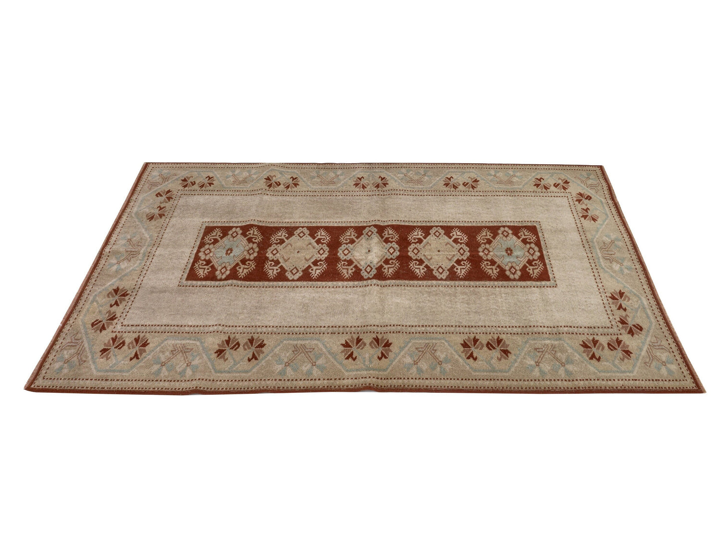 Art Deco Vintage Rug , One of a Kind Oushak Rug , Anatolian Turkish Rug , 4x7 Rug, Traditional Handmade Rug , Antique Rug, Small Rug, 8733