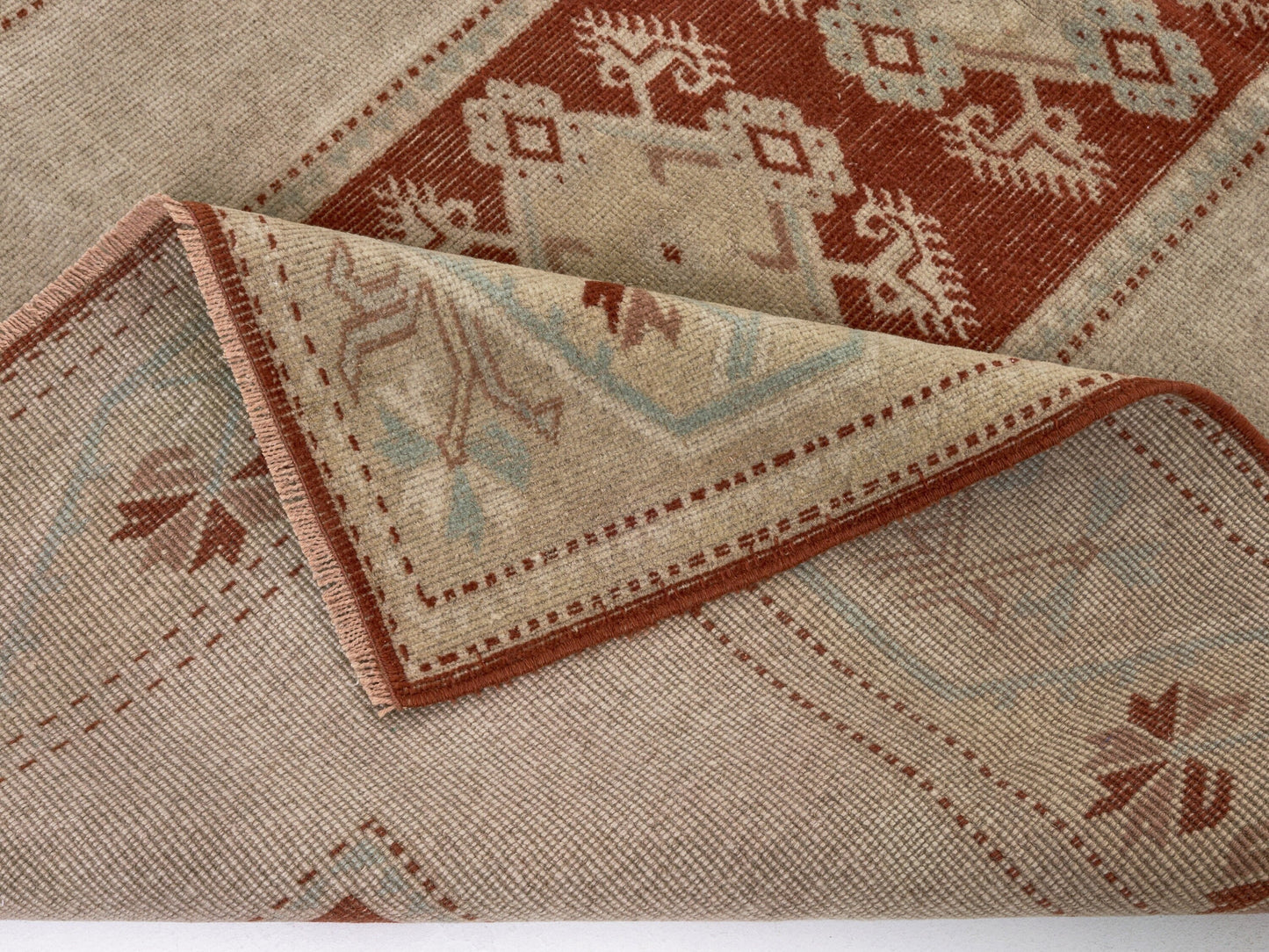 Art Deco Vintage Rug , One of a Kind Oushak Rug , Anatolian Turkish Rug , 4x7 Rug, Traditional Handmade Rug , Antique Rug, Small Rug, 8733