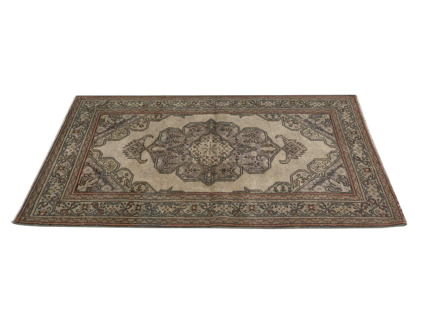 3x5 Beige Small Vintage Rug, Area Anatolian Rug , Turkey Rug, Handmade Oushak Rug , Neutral Rug , Small Carpet Rug , 8635
